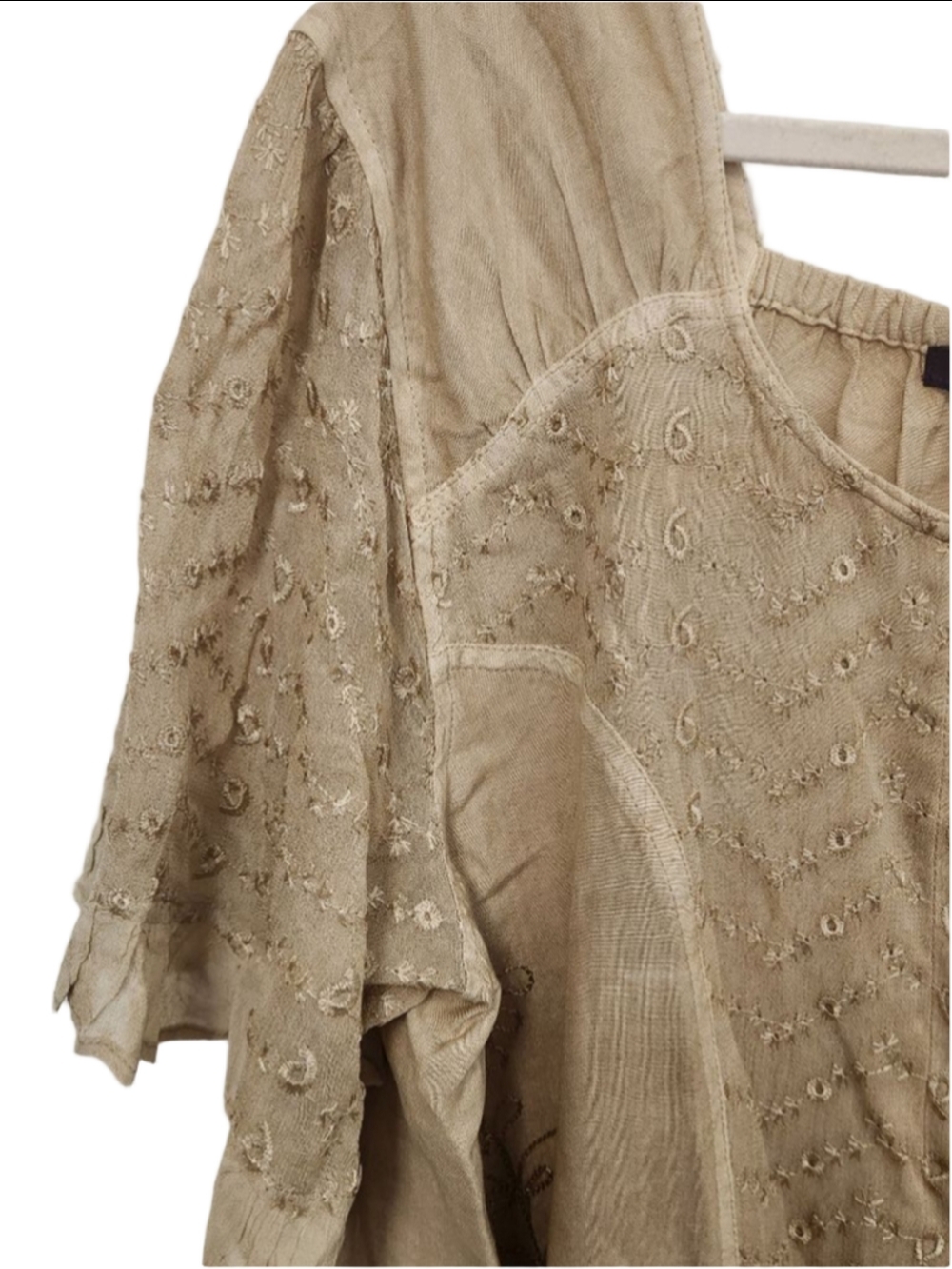 Roaman Beige Embroidered Tunic Top Plus Size 22W - Picture 8 of 10